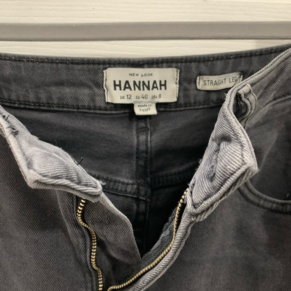 ASOS New Look Straight Leg Cropped Jeans in Grey/Black Size 8 - Picture 7 of 7